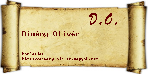Dimény Olivér névjegykártya